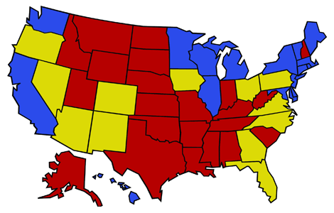 Obama approvals state-by-state, Gallup